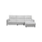 SOFA SECCIONAL RECLINABLE ELECTRICO EN TELA GRIS Y PATAS NEGRAS