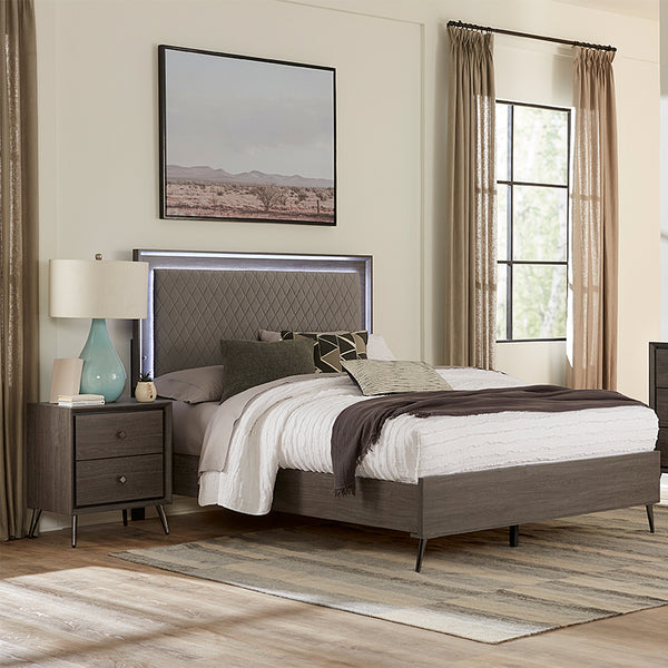 CAMA KING CON MESITA DE NOCHE "C8393A" - 2PCS