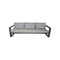 SOFA DE EXTERIOR FERMO DE TRES ASIENTOS EN ALUMINIO NEGRO