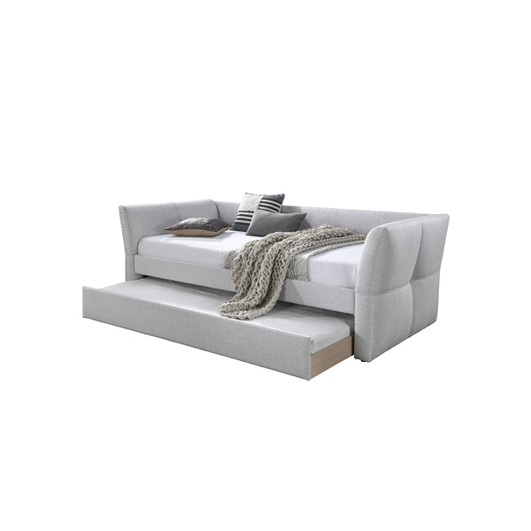 CAMA TWIN EN TELA GRIS