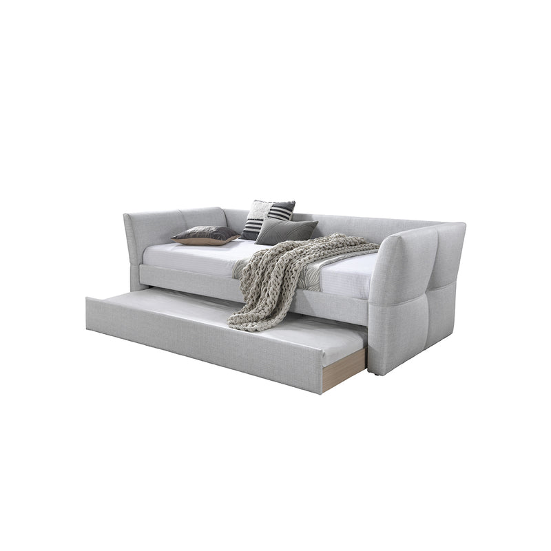 CAMA TWIN EN TELA GRIS