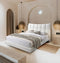 CAMA KING EN TELA BLANCA