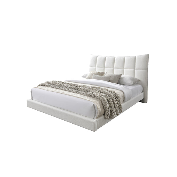 CAMA KING EN TELA BLANCA