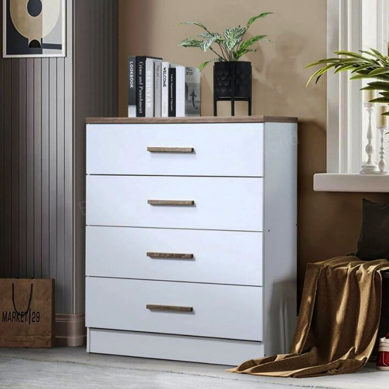 GAVETERO ACABADO EN MADERA Y BLANCO