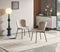 SILLA DE COMEDOR EN TELA BEIGE Y PATAS NEGRAS