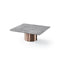 MESA DE CENTRO CON TOPE ESTILO MARMOL Y BASE MARRON