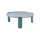 MESA DE CENTRO CON TOPE ESTILO MARMOL Y PATAS TURQUEZA