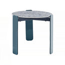 MESA DE CENTRO CON TOPE ESTILO MARMOL Y PATAS TURQUEZA