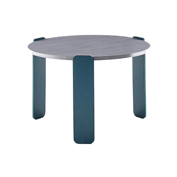 MESA DE CENTRO CON TOPE ESTILO MARMOL Y PATAS TURQUEZA