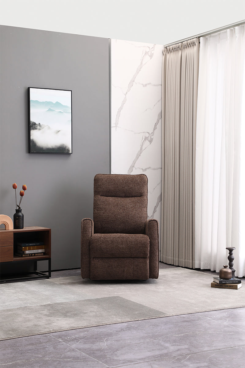 BUTACA RECLINABLE MANUAL EN TELA MARRON