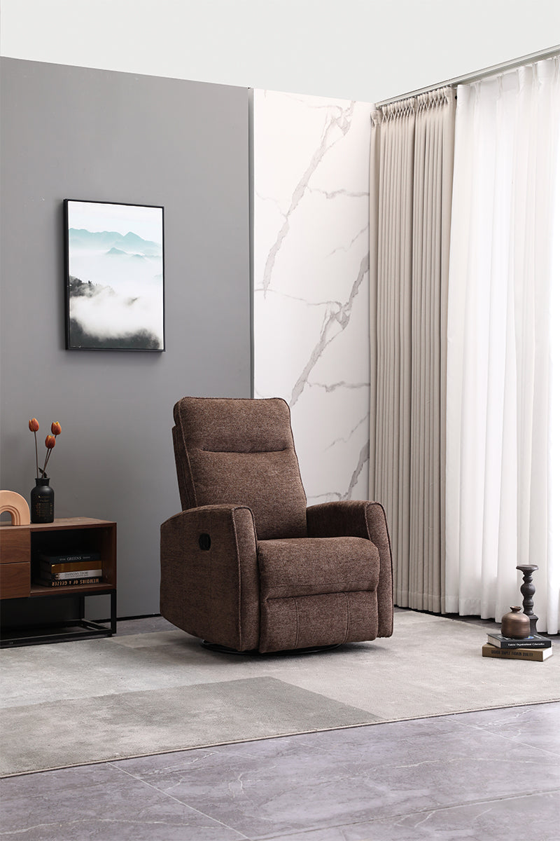 BUTACA RECLINABLE MANUAL EN TELA MARRON