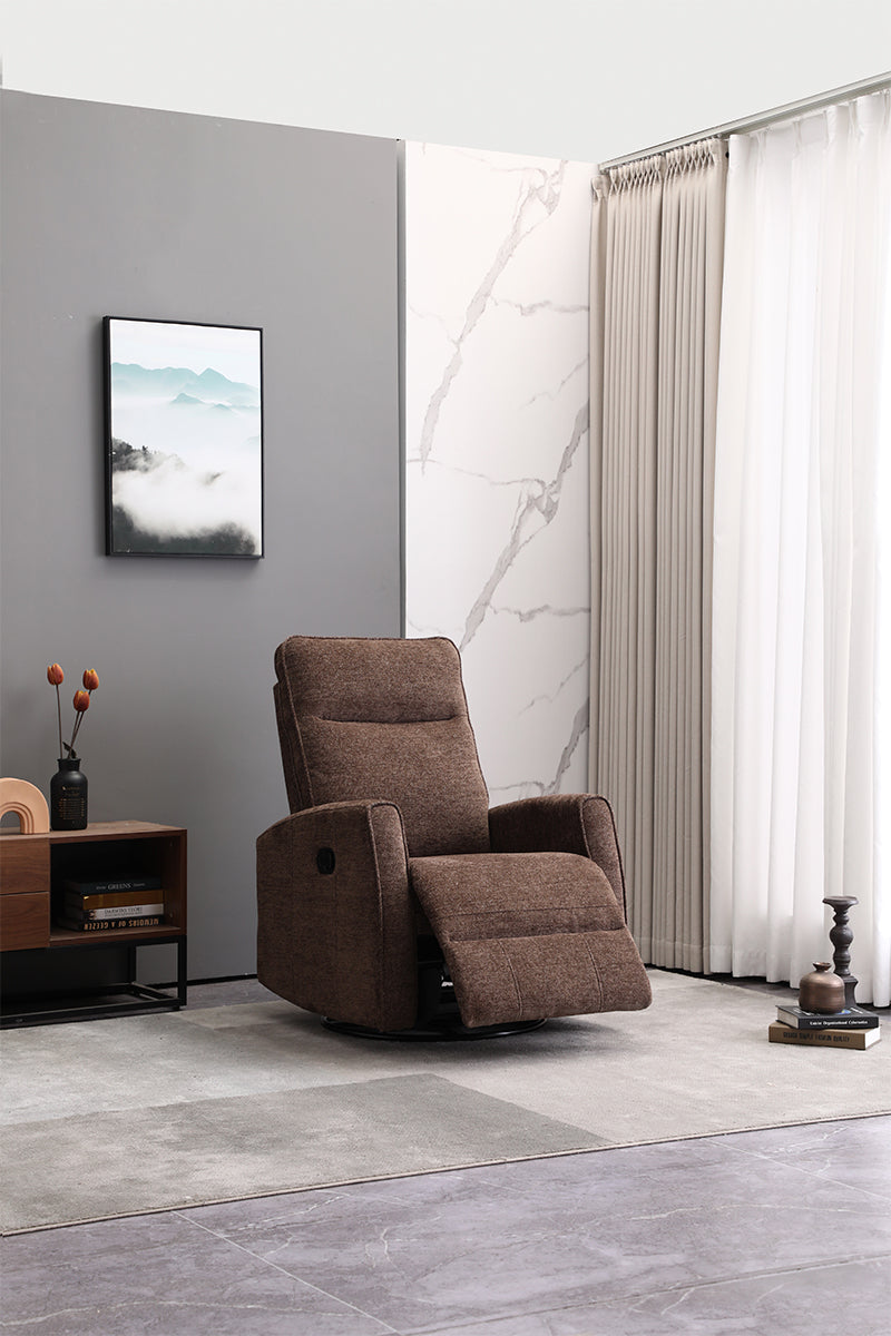 BUTACA RECLINABLE MANUAL EN TELA MARRON