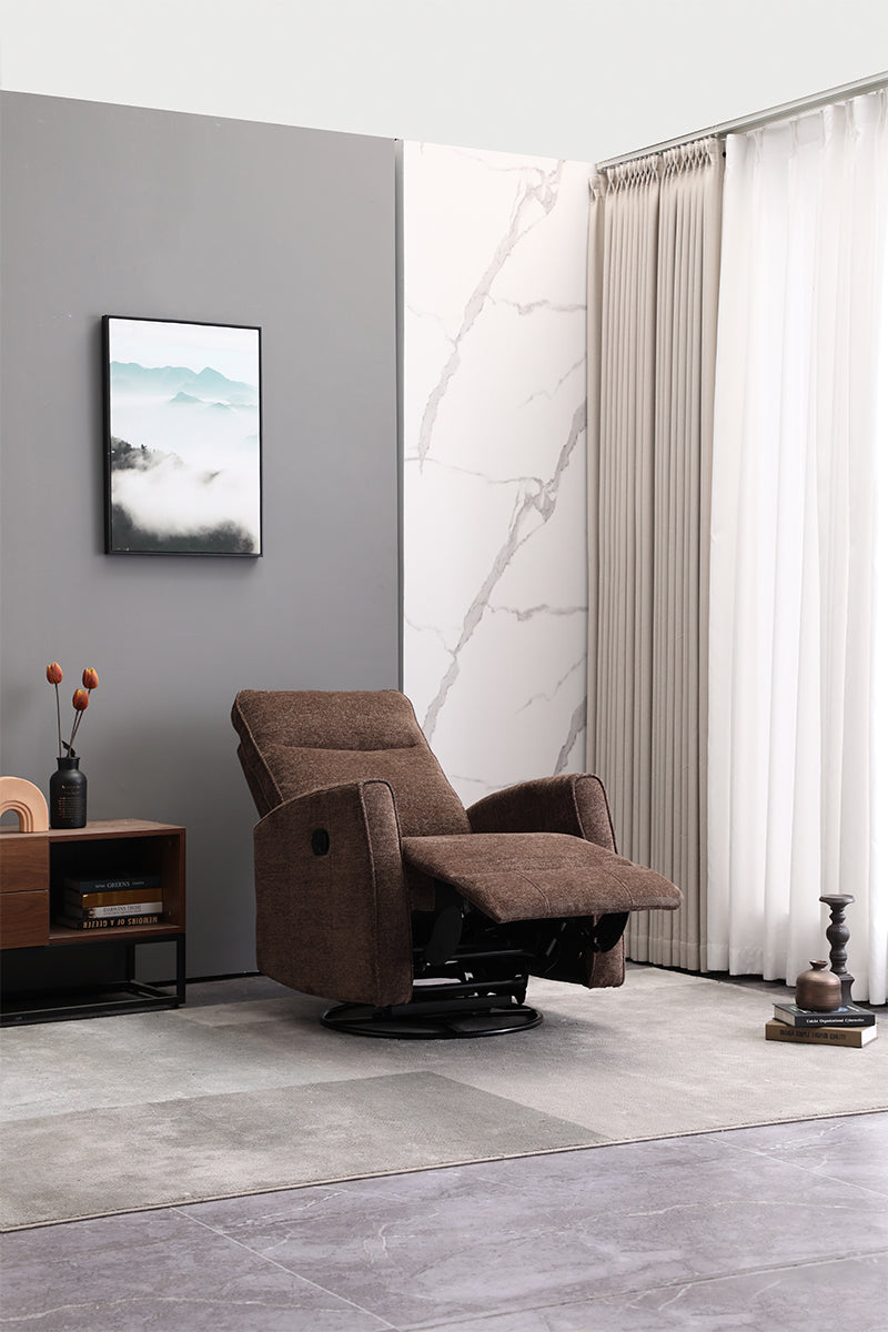 BUTACA RECLINABLE MANUAL EN TELA MARRON