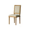 SILLA DE COMEDOR MILAN DE ACABADO EN MADERA CON RESPALDO Y ASIENTO EN TELA BEIGE