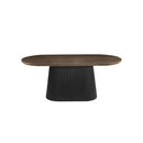 MESA DE COMEDOR TOPE WALNUT  Y BASE ACABADO DE MADERA NEGRA