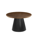 MESA DE COMEDOR TOPE WALNUT  Y BASE ACABADO DE MADERA NEGRA