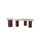 MESA DE CENTRO TOPE ESTILO MADERA Y BASE MDF