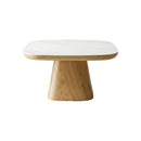 MESA DE CENTRO TOPE ESTILO PIEDRA Y BASE MDF NATURAL