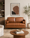 SOFA STOCKHOLM DE 2 ASIENTOS EN ESTILO PIEL MARRON CLARO