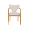 SILLA DE COMEDOR EN TELA BEIGE Y ACABADO DE MADERA NATURAL
