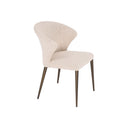 SILLA DE COMEDOR EN TELA BEIGE Y PATAS EN LATON