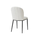 SILLA DE COMEDOR EN TELA BLANCA Y PATAS NEGRAS