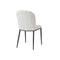 SILLA DE COMEDOR EN TELA BLANCA Y PATAS NEGRAS