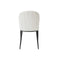 SILLA DE COMEDOR EN TELA BLANCA Y PATAS NEGRAS