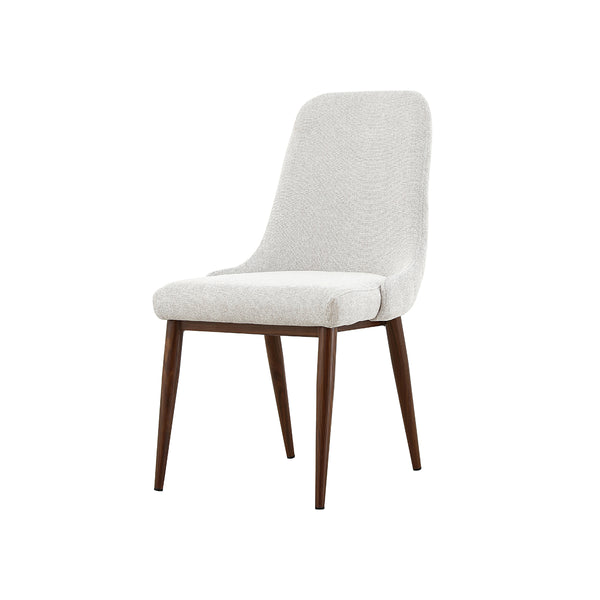 SILLA DE COMEDOR EN TELA BEIGE Y PATAS MARRONES