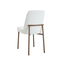 SILLA DE COMEDOR EN TELA BLANCA Y PATAS ACABADO DE MADERA