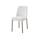 SILLA DE COMEDOR EN TELA BLANCA Y PATAS ACABADO DE MADERA