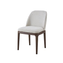 SILLA DE COMEDOR EN TELA TEXTURIZADA BEIGE Y PATAS ACABADO DE MADERA