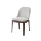 SILLA DE COMEDOR EN TELA TEXTURIZADA BEIGE Y PATAS ACABADO DE MADERA