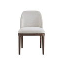 SILLA DE COMEDOR EN TELA TEXTURIZADA BEIGE Y PATAS ACABADO DE MADERA