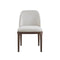 SILLA DE COMEDOR EN TELA TEXTURIZADA BEIGE Y PATAS ACABADO DE MADERA