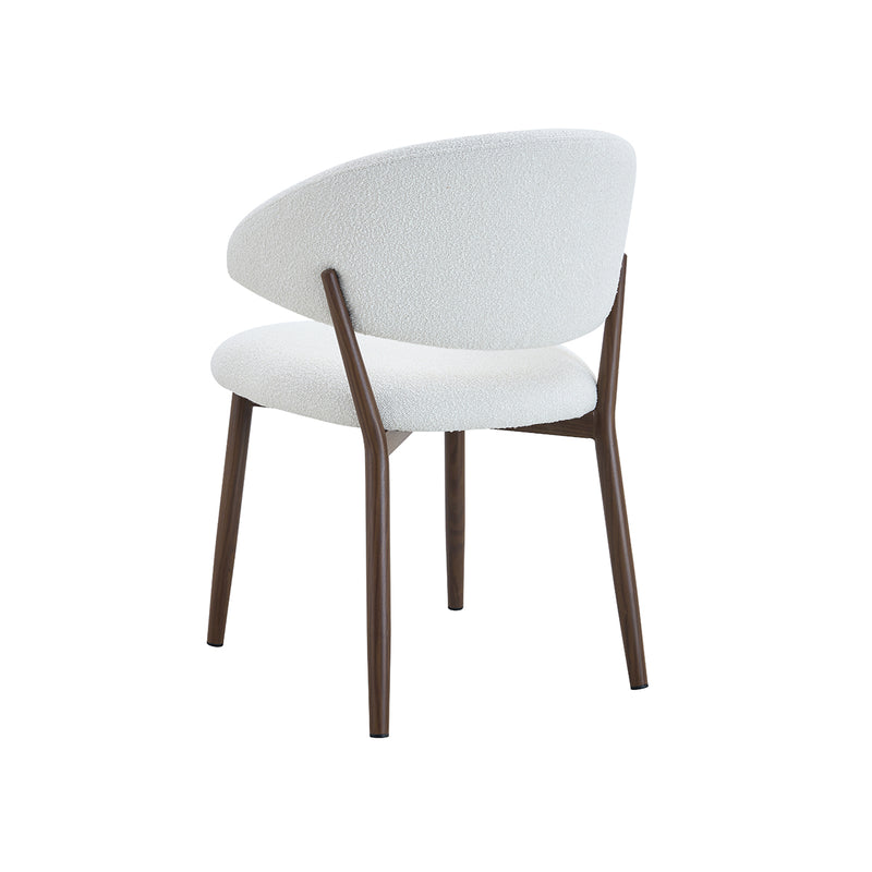 SILLA DE COMEDOR EN TELA BLANCA Y PATAS ACABADO DE MADERA