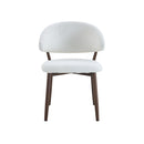 SILLA DE COMEDOR EN TELA BLANCA Y PATAS ACABADO DE MADERA