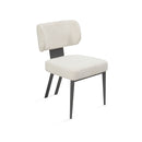 SILLA DE COMEDOR EN TELA OFF WHITE Y PATAS GRISES