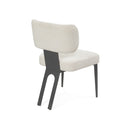 SILLA DE COMEDOR EN TELA OFF WHITE Y PATAS GRISES