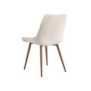 SILLA DE COMEDOR TELA BEIGE Y PATAS ACABADO DE MADERA