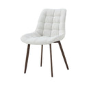 SILLA DE COMEDOR EN TELA GRIS Y PATAS MARRONES