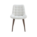SILLA DE COMEDOR EN TELA GRIS Y PATAS MARRONES