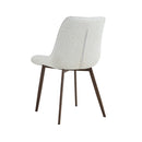 SILLA DE COMEDOR EN TELA GRIS Y PATAS MARRONES