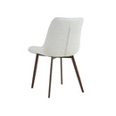 SILLA DE COMEDOR EN TELA TEXTURIZADA BEIGE Y PATAS ACABADO DE MADERA