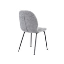SILLA DE COMEDOR EN TELA TEXTURIZADA GRIS Y PATAS NEGRAS