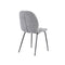 SILLA DE COMEDOR EN TELA TEXTURIZADA GRIS Y PATAS NEGRAS