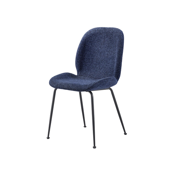 SILLA DE COMEDOR EN TELA AZUL Y PATAS NEGRAS