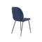 SILLA DE COMEDOR EN TELA AZUL Y PATAS NEGRAS