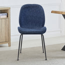 SILLA DE COMEDOR EN TELA AZUL Y PATAS NEGRAS