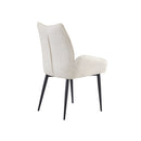 SILLA DE COMEDOR EN TELA BEIGE Y PATAS NEGRAS